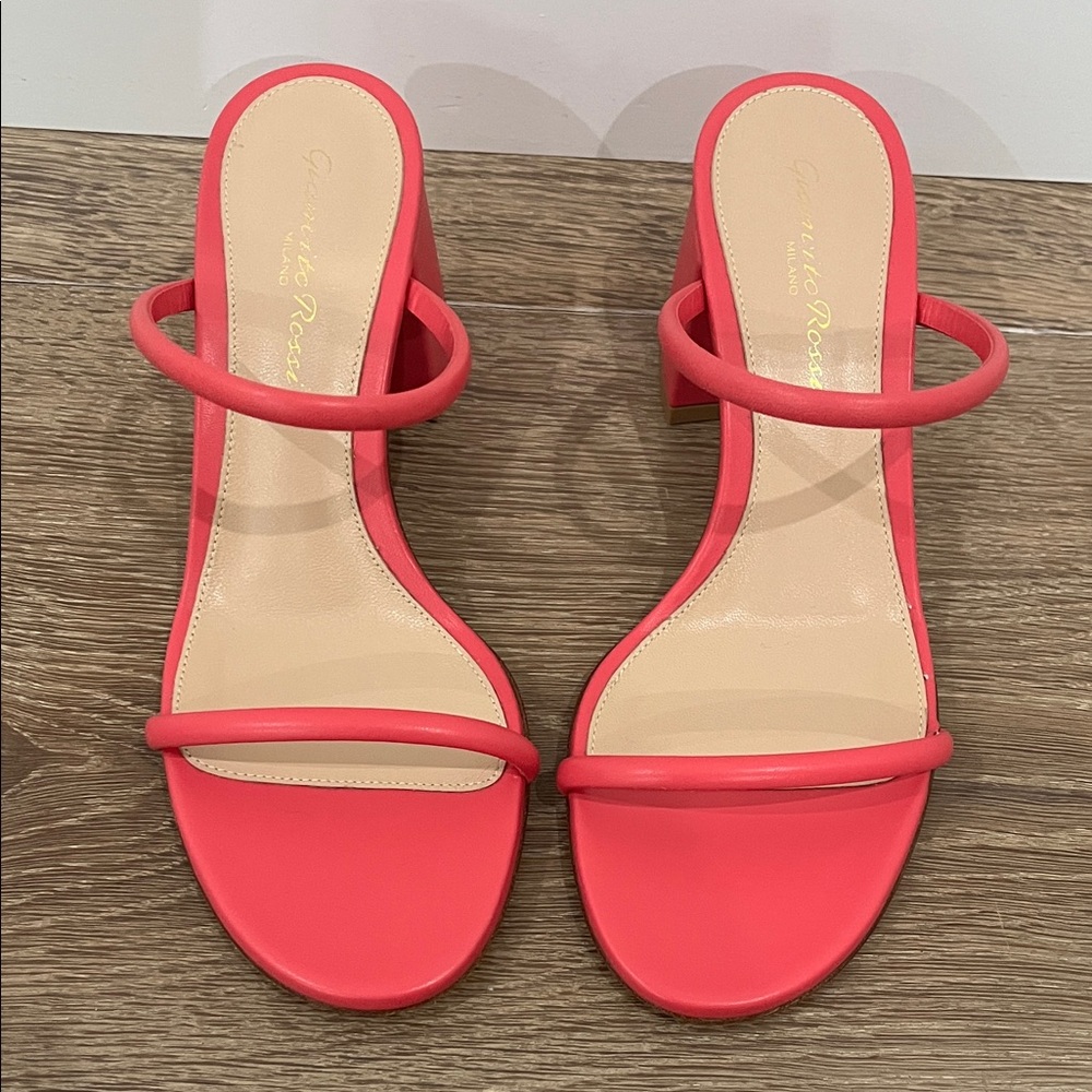 Gianvito Rossi Coral Heeled Sandals